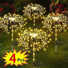 1/2/4Pcs Solar LED Firework Fairy Light Outdoor Garden Decoration Lawn Pathway Light