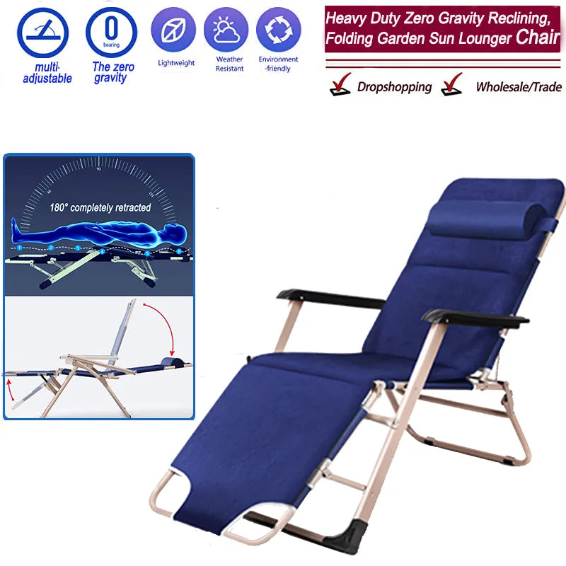 Outdoor furniture  Folding Nap Recliner Chair Sitting Laying Siesta Deck Chair Couch