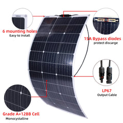 Solar Panel Kit 12V Complete 330W 220W 110W Flexible Power Station 12V Battery