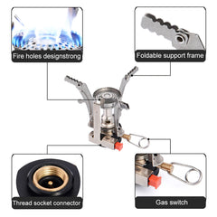 Portable folding outdoor stove cookware gas burner camping stove for hiking picnic BBQ