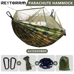 Camping Hammock With Mosquito Net Double Travel Hammock With Tree Straps