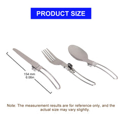 3 pcs 1 set Portable Outdoor Camping Travel Picnic Foldable Stainless Steel Cutlery