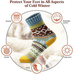 Womens Socks Winter Wool Socks Cozy Knit Warm Winter Socks for Mountain Climbing