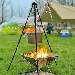 Camping Bonfire Tripod Portable Triangle Support For Hanging Pot Survival Outdoor