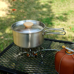 Stainless Steel Camping Cookware Outdoor Portable Cooking Teapot Picnic Tableware