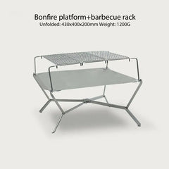 Portable Camping Grill Stand, Bonfire Barbecue Grill, Large Cookware, Charcoal Grill