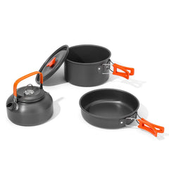 Camping Cookware Set Aluminum 2-8 Person Portable Outdoor Tableware Cookset