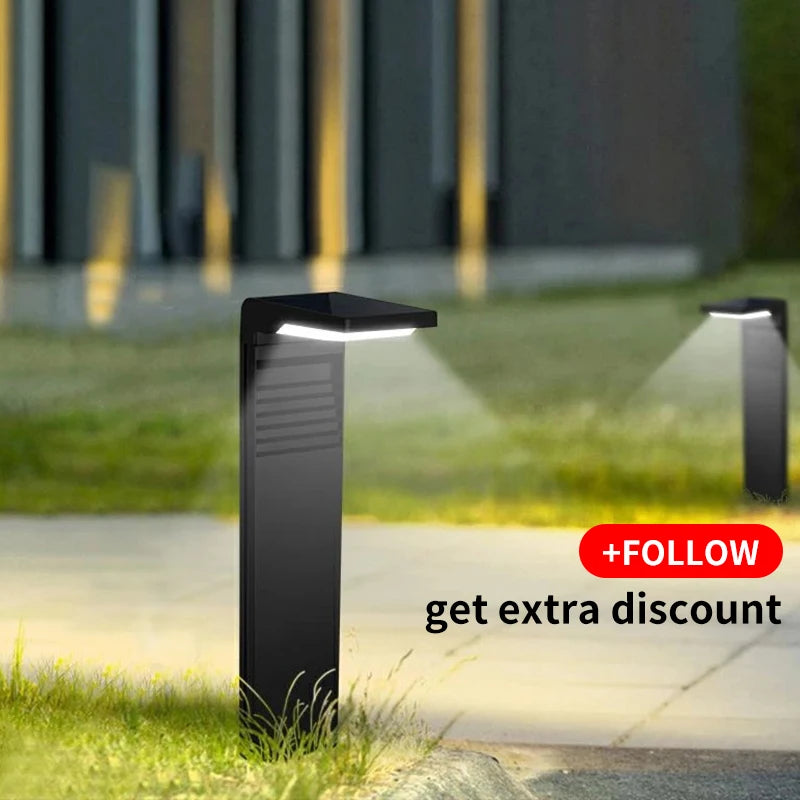 Solar Garden Lights Outdoor Waterproof LED Light Decoration Pathway Landscape Bollard