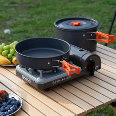 Camping Cookware Set Aluminum Portable Outdoor Tableware Cookset Cooking Kit Pan