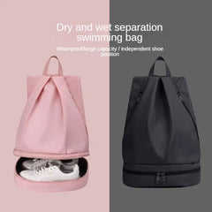 Waterproof Swimming Bag Wet and Dry Separation Bag Women Gym Backpack with Shoe