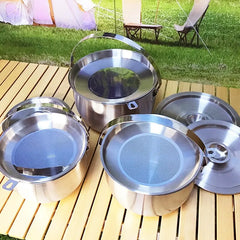 Stainless Steel Soup Pot Stock Pot Set with Lid Kitchenware Stew Pot Cooking Tools