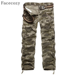 Facecozy Men Tactical Military Cargo Pants Winter Male Outdoor Multi-pockets Windproof