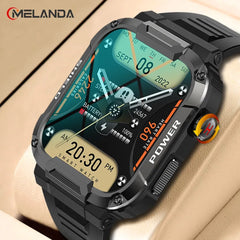 MELANDA 1.85 Outdoor Military Smart Watch Men Bluetooth Call Smartwatch For Xiaomi