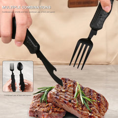 4 In 1 Multitool Outdoor Camping Utensils Portable Stainless Steel Foldable Spoon Fork