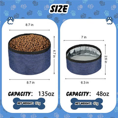 Portable Dog Bowls Travel Foldable Safe Collapsible Pet Cat Water Dish Outdoor Dogs