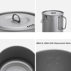 Naturehike Titanium Tableware Foldable Pot Frying Pan Titanium Cup Outdoor Picnic