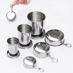 75/150/250ML Stainless Steel Folding Cup Camping Cookware Retractable Cup Teacups