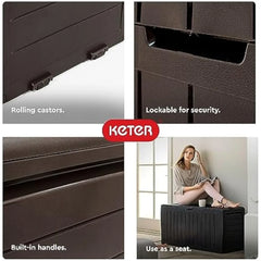 Keter Marvel Plus 71 Gallon Resin Deck Box-Organization and Storage for Patio Furniture