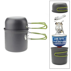 Aluminum Alloy Camping Pot Hiking Picnic Tourist Tableware Set With Folding Spoon Mini