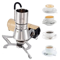 BRSTC05 Stovetop Espresso Maker Camping Coffee Distiller Maker Stainless Steel Moka
