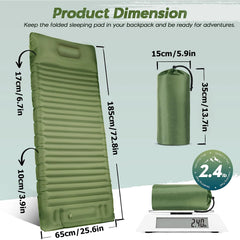 Outdoor Ultralight Sleeping Pad Thicken Inflatable Mattress with Pillow Built-in Pump