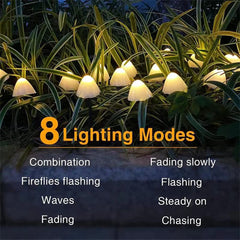 LED Outdoor Solar Mushroom Lights Waterproof Landscape Christmas Garland Fairy