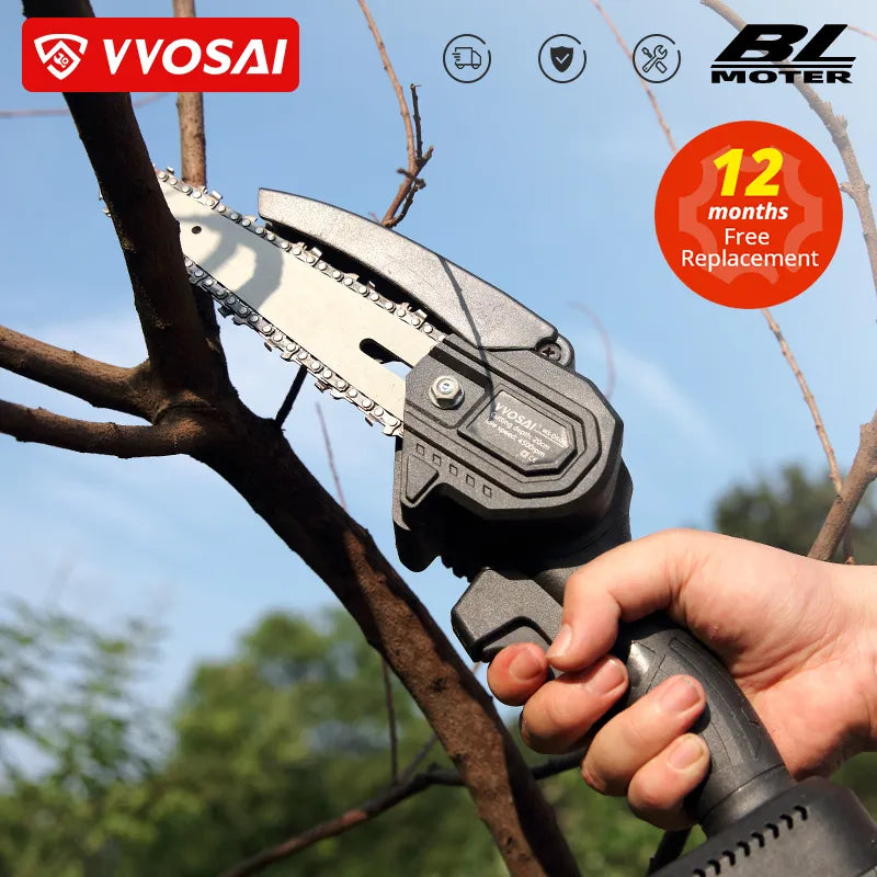 VVOSAI 6 Inch 20V MT-SER Mini Brushless Electric Chain Saw Handheld Pruning With Wood