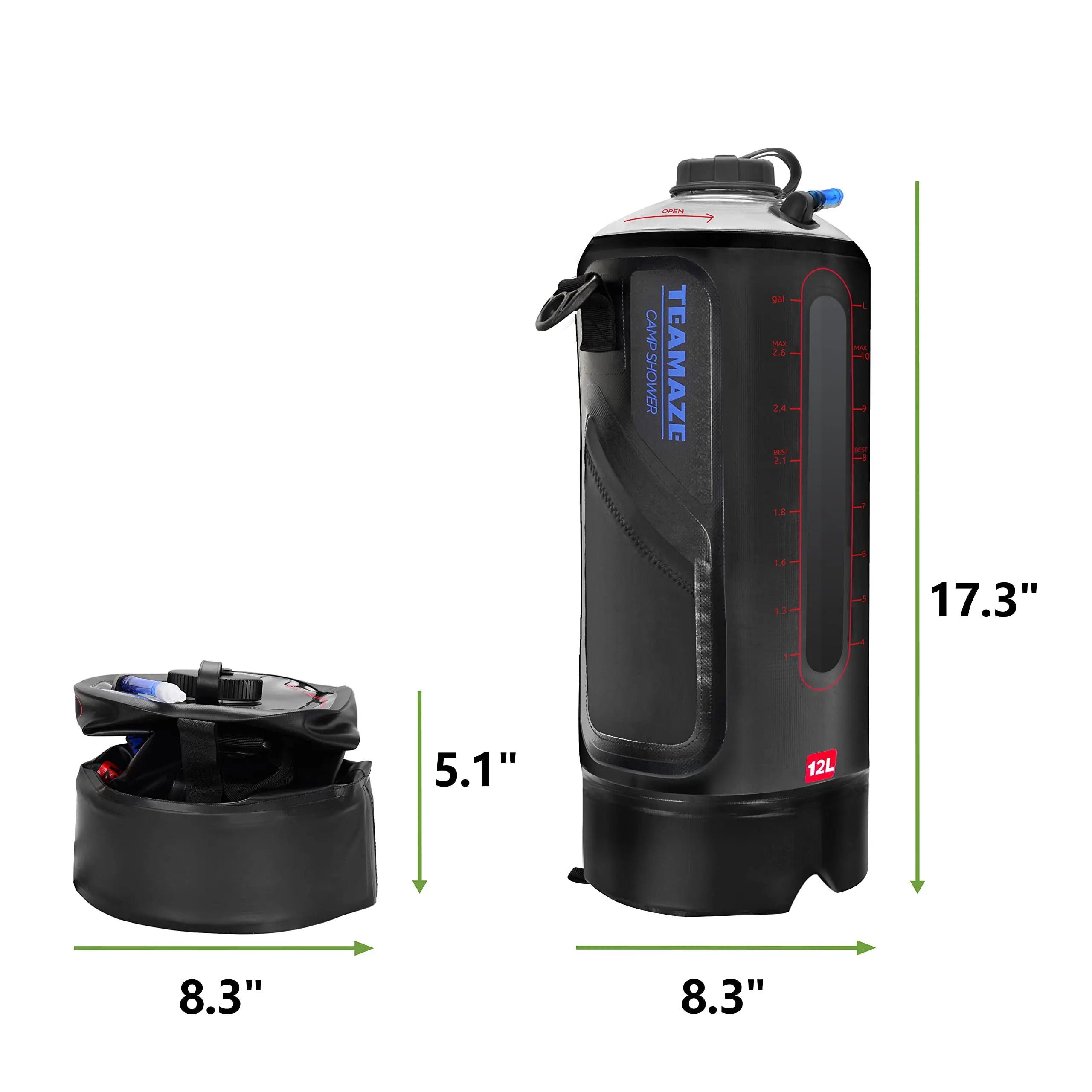 Camping Shower Bag Heated Folding Outdoor Bath Water Bag PVC Inflatable Auto Pressure