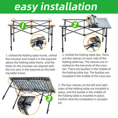 Camping Table Collapsible Folding Outdoor Furniture Barbecue Backpacking Nature Hike