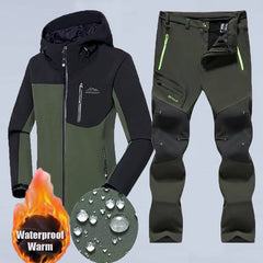 Men Winter Camping Hiking Tracksuit Climbing Skiing Suit Fish Hunting Waterproof