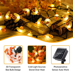 Solar String Light 20 LED Cute Bee Outdoor Light Wedding Home Garden Patio Party