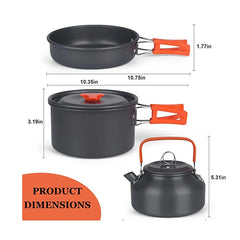 Camping Cooking Set Outdoor Aluminum Lightweight Equipment Camping Cookware Kit