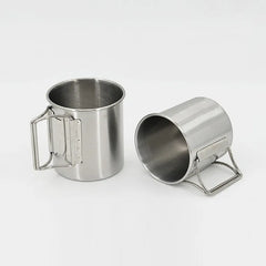 Stailess Steel Camping Mug Titanium Cup Tourist Tableware Picnic Utensils Outdoor Travel