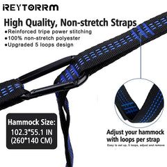 Camping Hammock 260x140cm Double Portable Hammock with 2 Tree Straps Lightweight