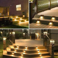 Solar Deck Lights 16 Pack Outdoor Step Lights Waterproof Led Solar Lights for Railing