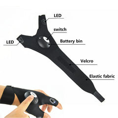 Repairing Finger Light Fishing Magic Strap Finger Glove LED Flashlight Torch Cover Survival