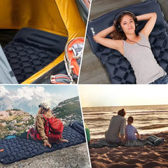 WESTTUNE Camping Inflatable Mattress Ultralight Outdoor Sleeping Pad with Pillow