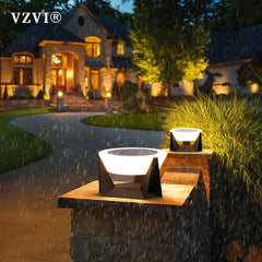VZVI Solar Lights Outdoor Garden Light Column Lamps Post Light Waterproof Fence Gate