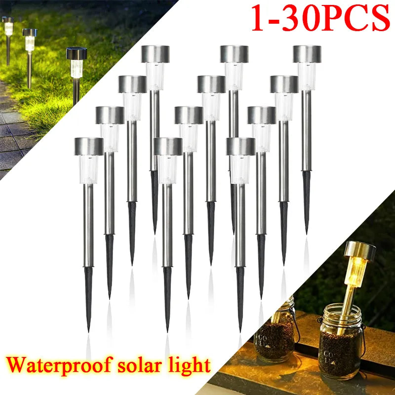 1-30Pcs Solar Garden Decoration Tools Light Outdoor Solar Powered Lamp Waterproof