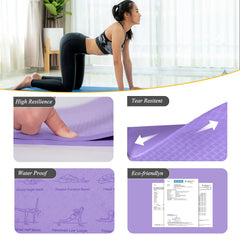 TPE Yoga Mat 183cm*61cm Anti-skid Sports Fitness Mat For Exercise Yoga And Pilates