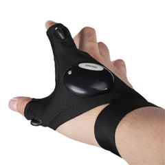1 Pcs LED Outdoor Flashlight Fishing Gloves Half-finger Gloves with Light Lighting Night
