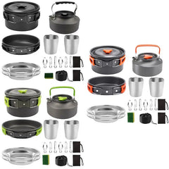 Camping Cookware Portable Pot Pan Cup Teaport Set Folding Outdoor Cooking Set