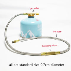 Camping Outdoor Stove Replacement Extend Tube Adapter Extended Gas Hose Extension
