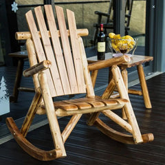 Outdoor Furniture Wooden Rocking Chair Rustic American Country Style Antique Vintage