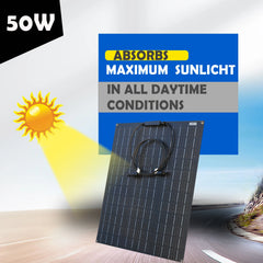 50W 100W solar panel 12V ETFE Flexible Monocrystalline Solar Cell Battery System Kit