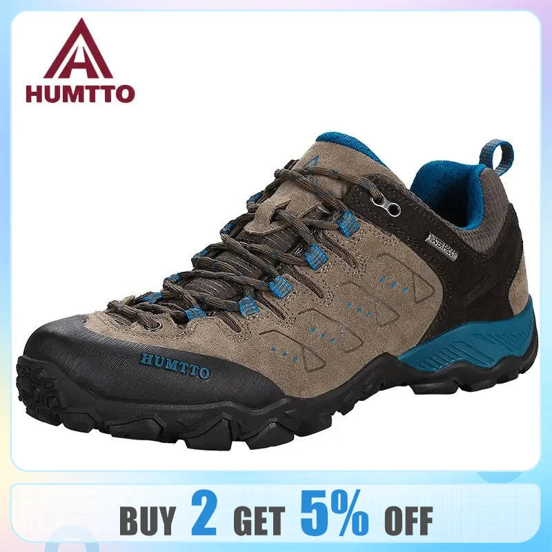 HUMTTO Hiking Shoes Men's Non-slip Outdoor Sneakers for Men Leather Winter Climbing