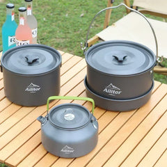 Camping Cookware Set Aluminum 5-6 Person Portable Outdoor Tableware Cookset