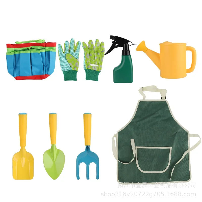 Kids Candy Color Garden Tools ,Children Gardening Trowel Shovel Rake Yard Watering Pot