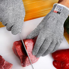 Grade 5 HPPE Anti-Cut Gloves Kitchen Gardening Anti-Cut Knitted Gloves Anti-Thorn