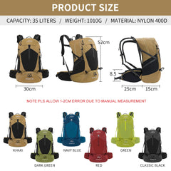 Mountaineering backpack 35 liters men's and women's outdoor sports bag waterproof